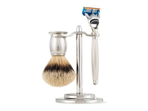 The Art of Shaving Fusion Engraved Nickel Plated Shaving Set