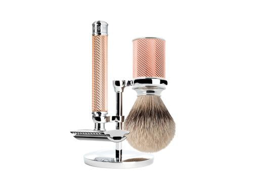 The Art of Shaving Rose Gold Safety Razor Shaving Set with Fine Brush